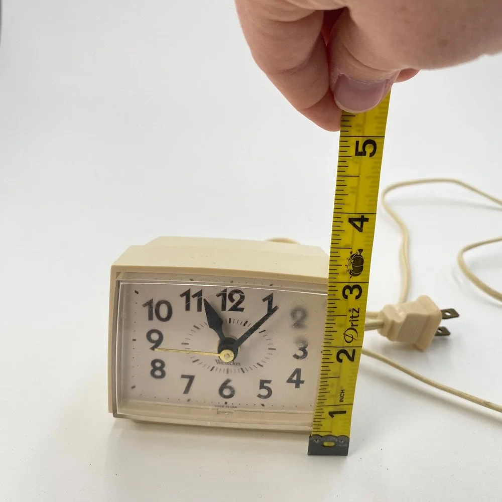 Vintage Westclox Electric Alarm Clock Cream Analog Made in USA  MCM Works‎